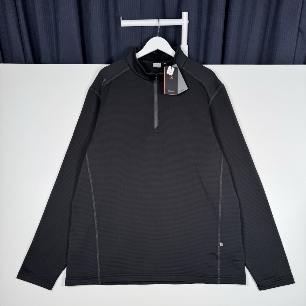 NEW - PING Edwin Black Quarter Zip Sweater Sensorwarm Black - XXL